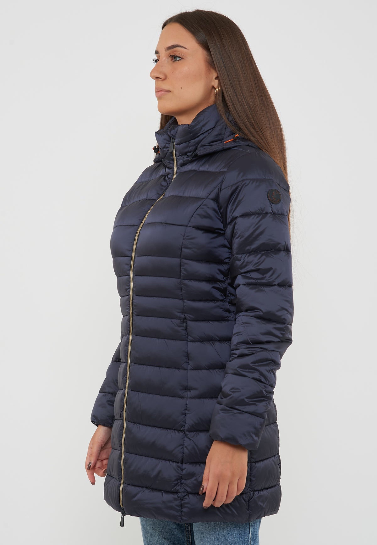 Piumino Lungo Da Donna Modello Reese Blue Black 