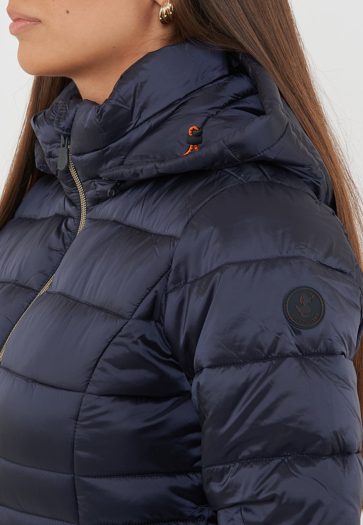 Piumino Lungo Da Donna Modello Reese Blue Black 