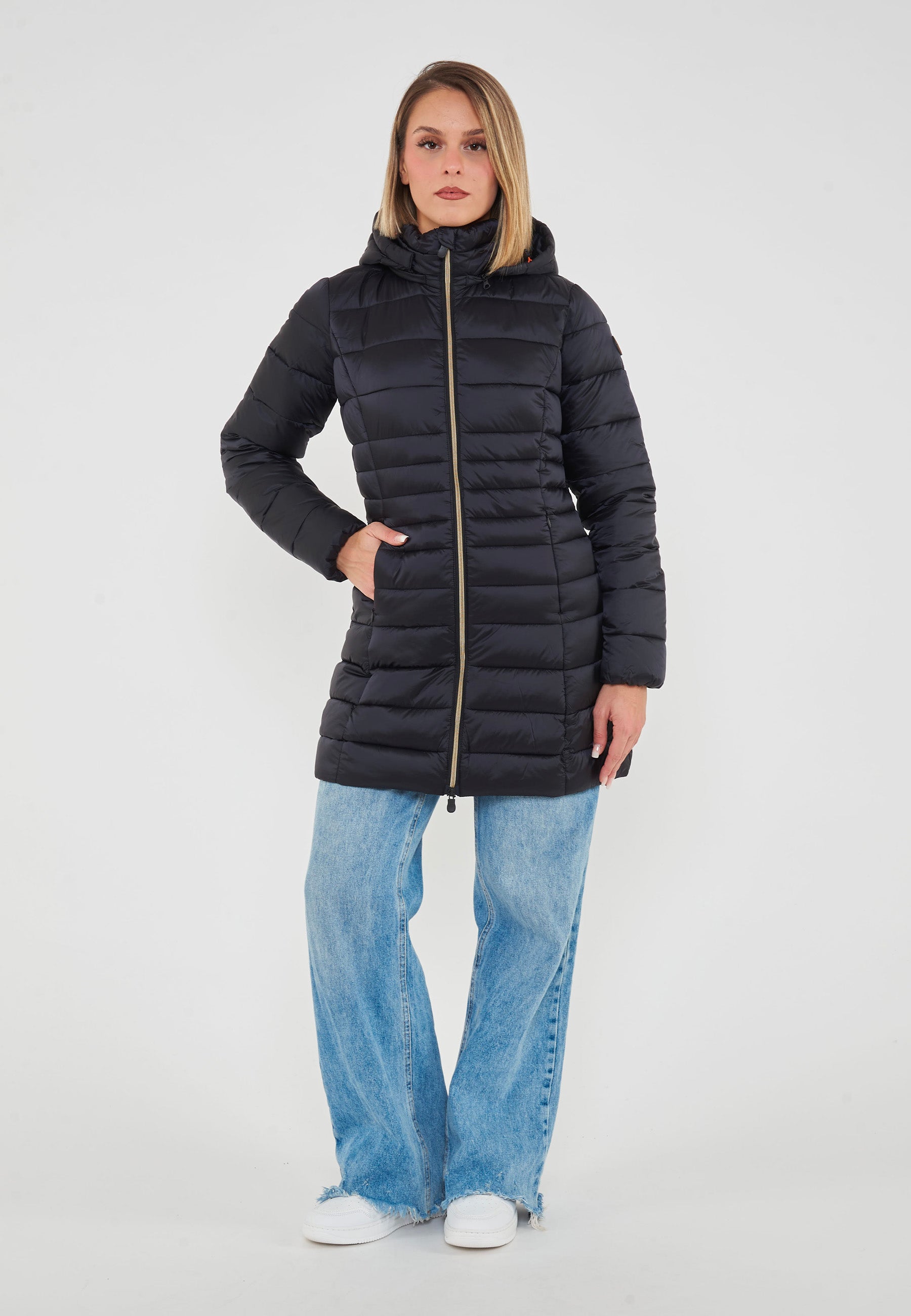 Piumino Lungo Da Donna Modello Reese Nero 