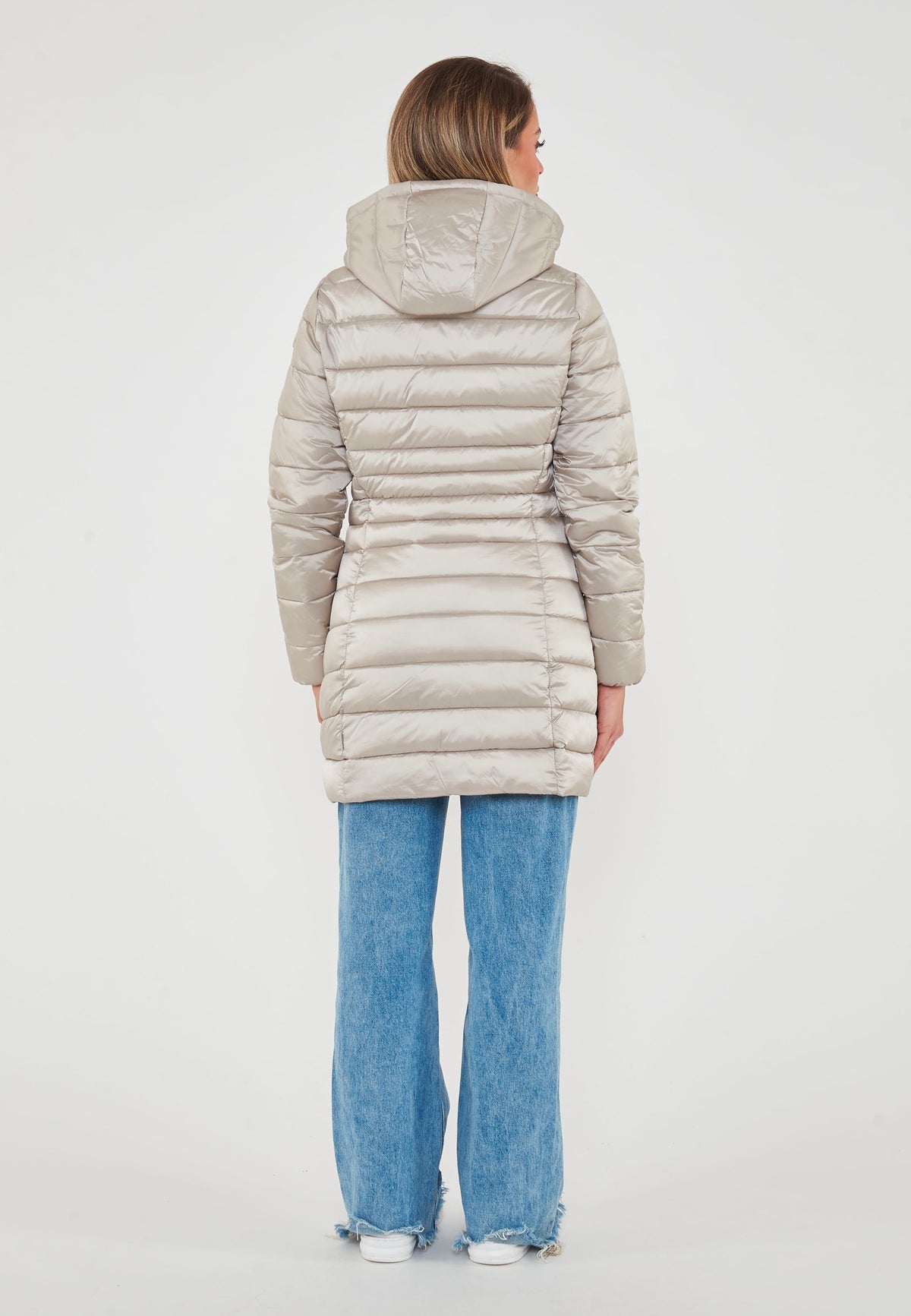 Piumino Lungo Da Donna Modello Reese Rainy Beige 