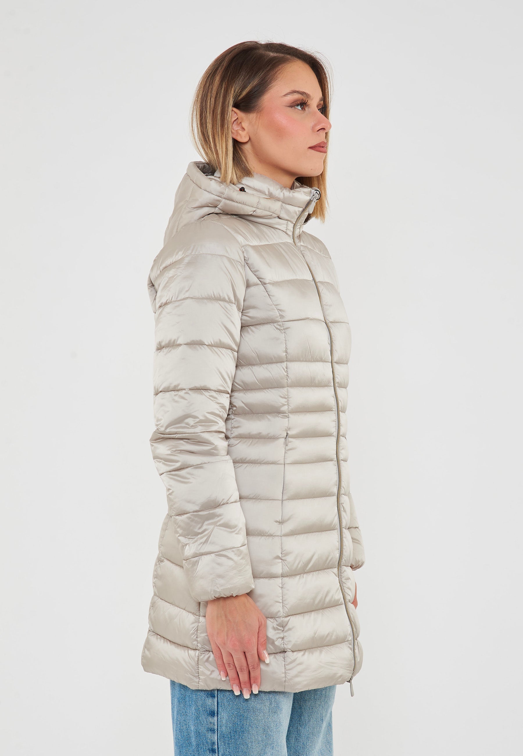 Piumino Lungo Da Donna Modello Reese Rainy Beige 