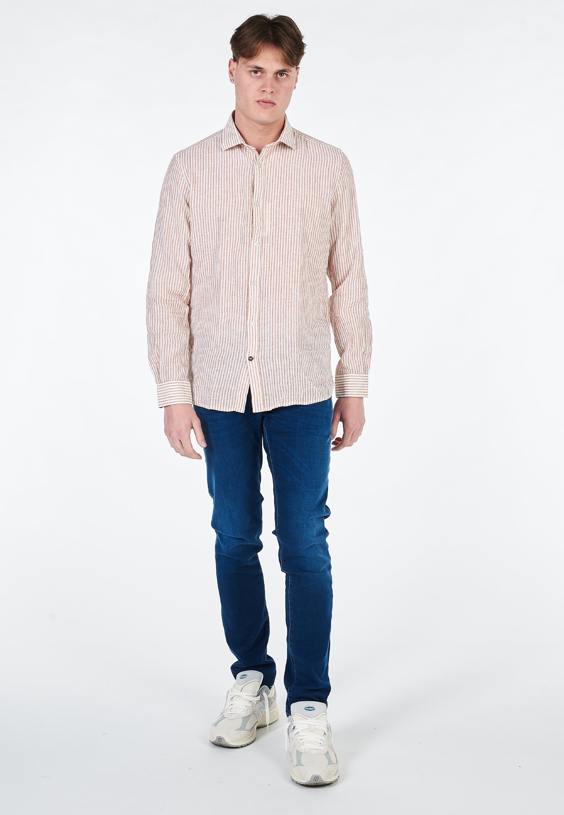 Camicia Alley Docks A Righe Misto Lino 