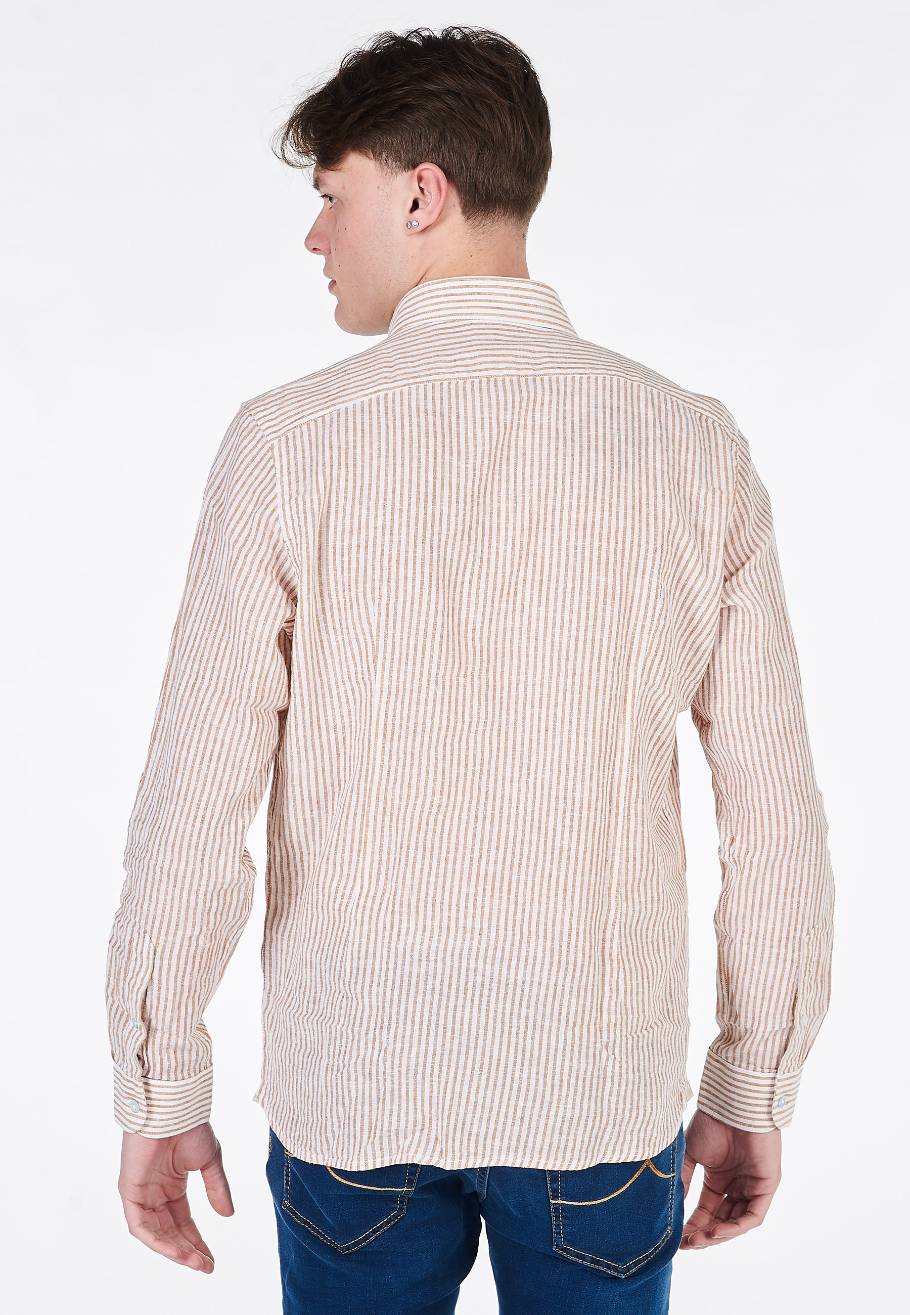 Camicia Alley Docks A Righe Misto Lino 