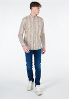 Camicia Coreana Alley Docks Cotone Rigato Multicolor 
