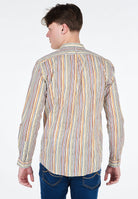 Camicia Coreana Alley Docks Cotone Rigato Multicolor 