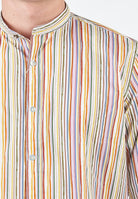 Camicia Coreana Alley Docks Cotone Rigato Multicolor 