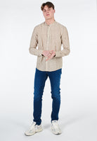 Camicia Coreana Alley Docks A Righe Misto Lino 