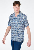 Camicia Alley Docks In Viscosa Mezza Manica Stampa 