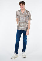 Camicia Alley Docks In Viscosa Mezza Manica Stampa 