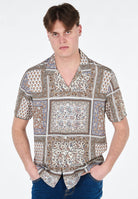 Camicia Alley Docks In Viscosa Mezza Manica Stampa 