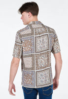 Camicia Alley Docks In Viscosa Mezza Manica Stampa 