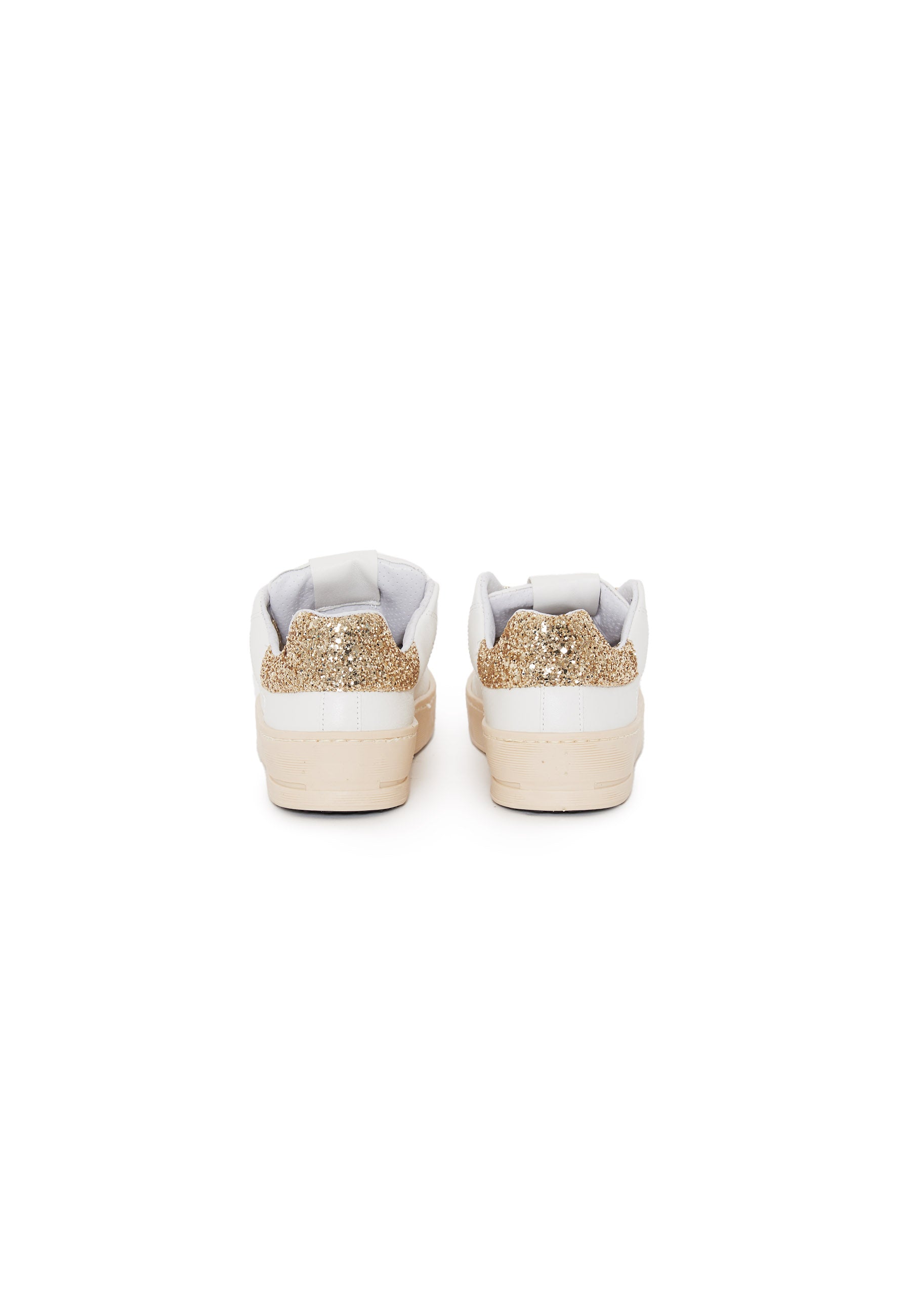 Sneaker Walk Star In Pelle Bianca Con Dettagli In Glitter Dorato 