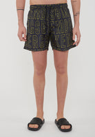 Boxer Mare Uomo Stampa Al Tratto Black 