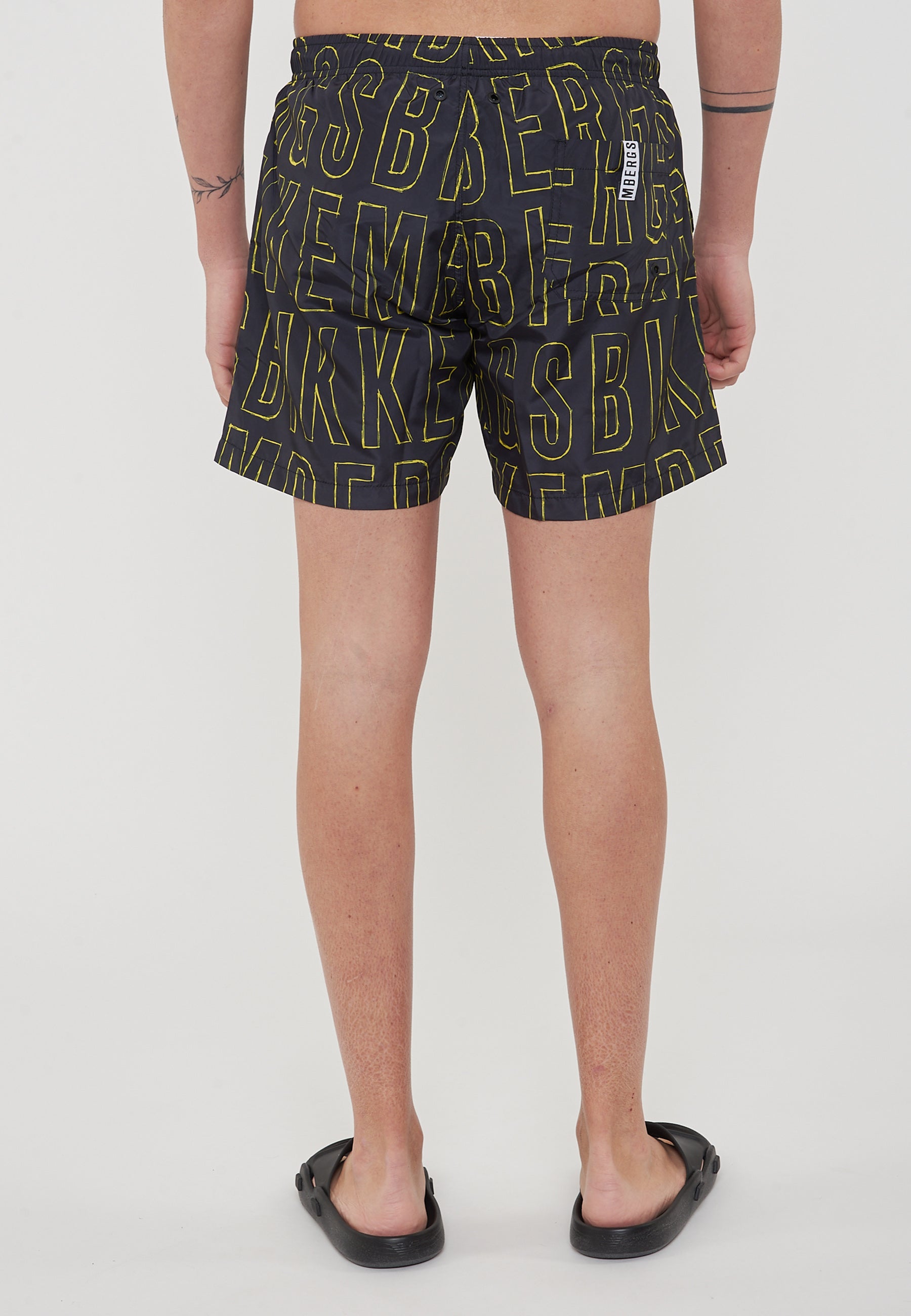 Boxer Mare Uomo Stampa Al Tratto Black 