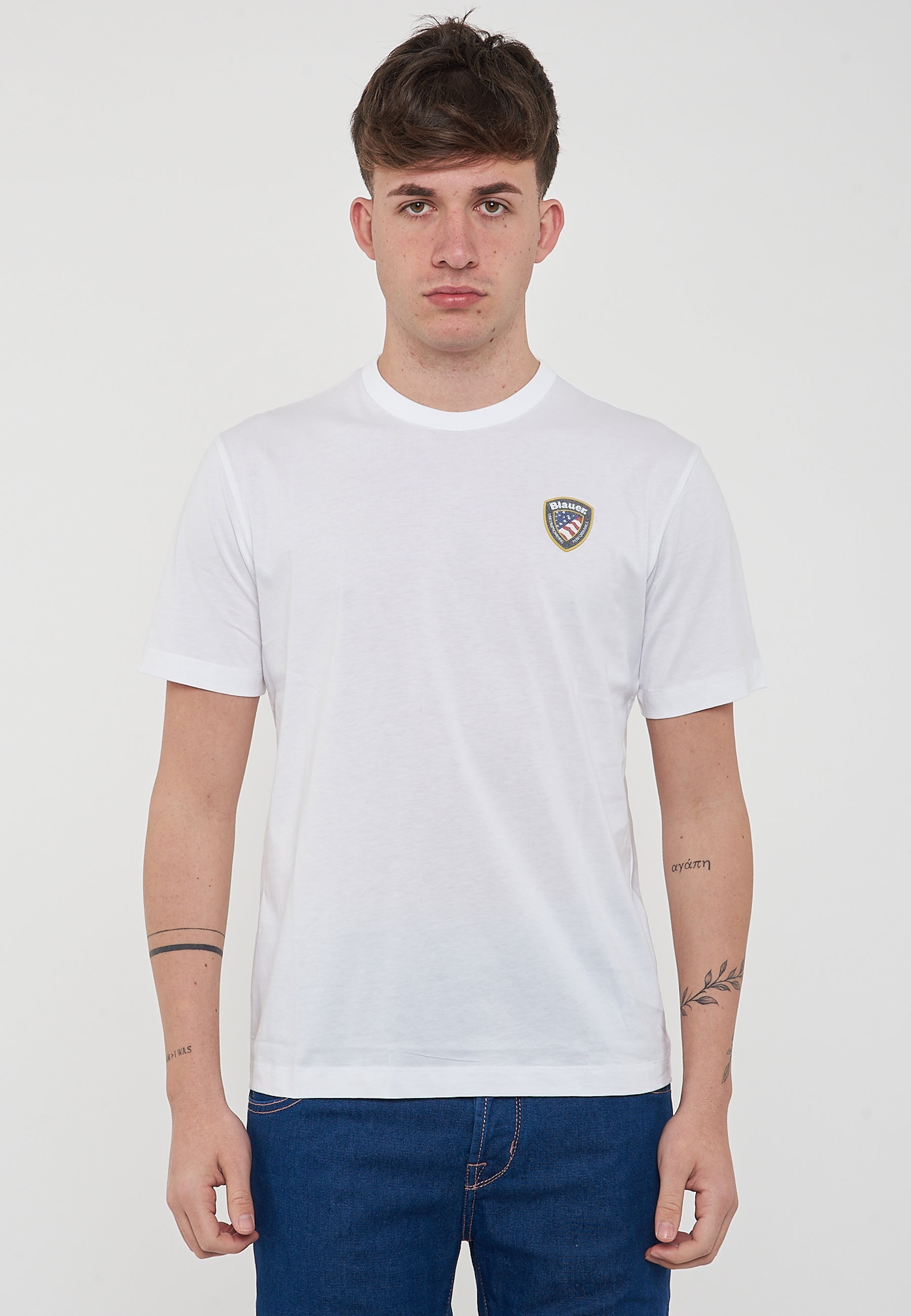 T-Shirt Logo Gommato Faxon Bianco Ottico 