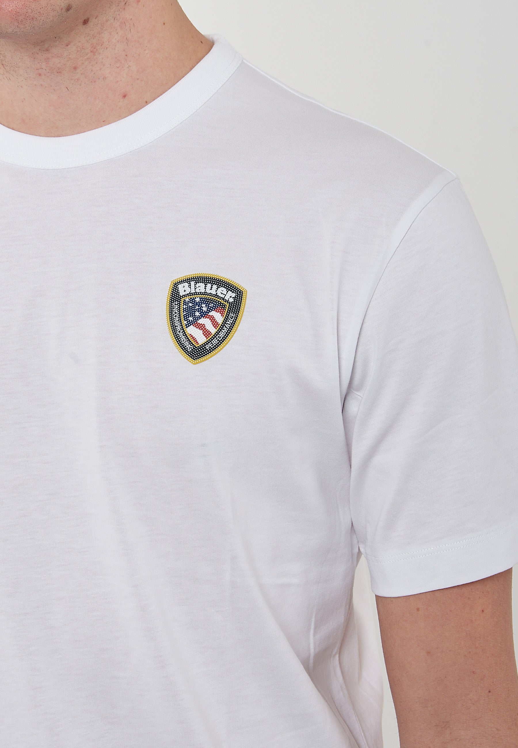 T-Shirt Logo Gommato Faxon Bianco Ottico 