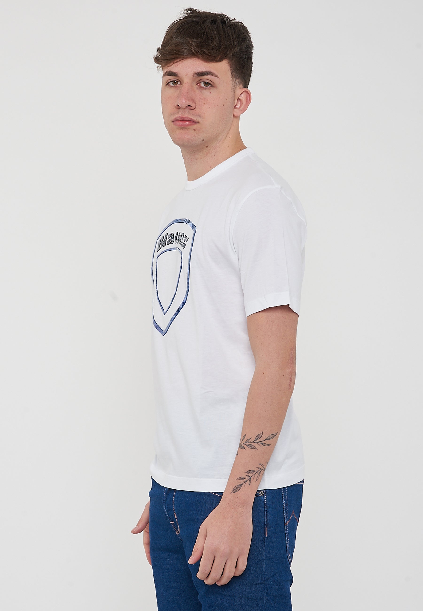 T-Shirt Scudo Grande Hallet Bianco Ottico 