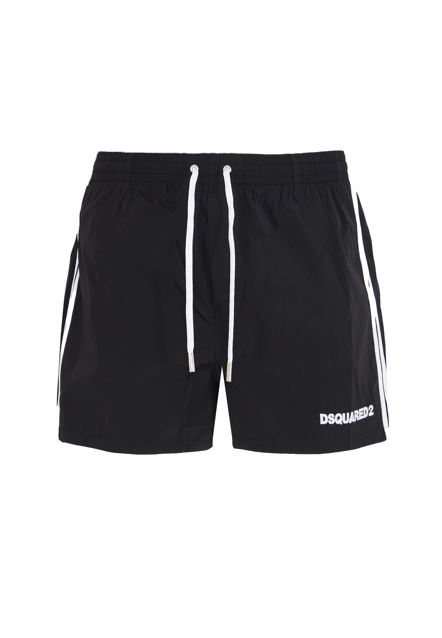 Dsquared2 Boxeur Side Stripe Midi Swim Boxer Black 