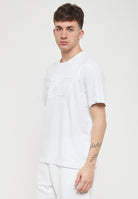 T-Shirt Logo Series A Maniche Corte In Jersey Di Cotone Organico White 