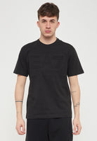 T-Shirt Logo Series A Maniche Corte In Jersey Di Cotone Organico Black 