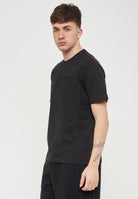 T-Shirt Logo Series A Maniche Corte In Jersey Di Cotone Organico Black 