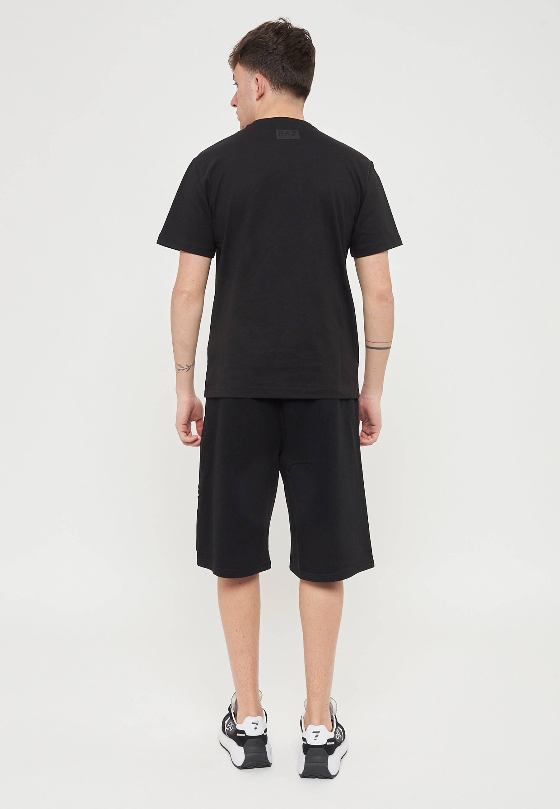 T-Shirt Logo Series A Maniche Corte In Jersey Di Cotone Organico Black 