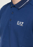 Polo Tennis Club In Piquet Di Cotone Stretch Medieval Blue 