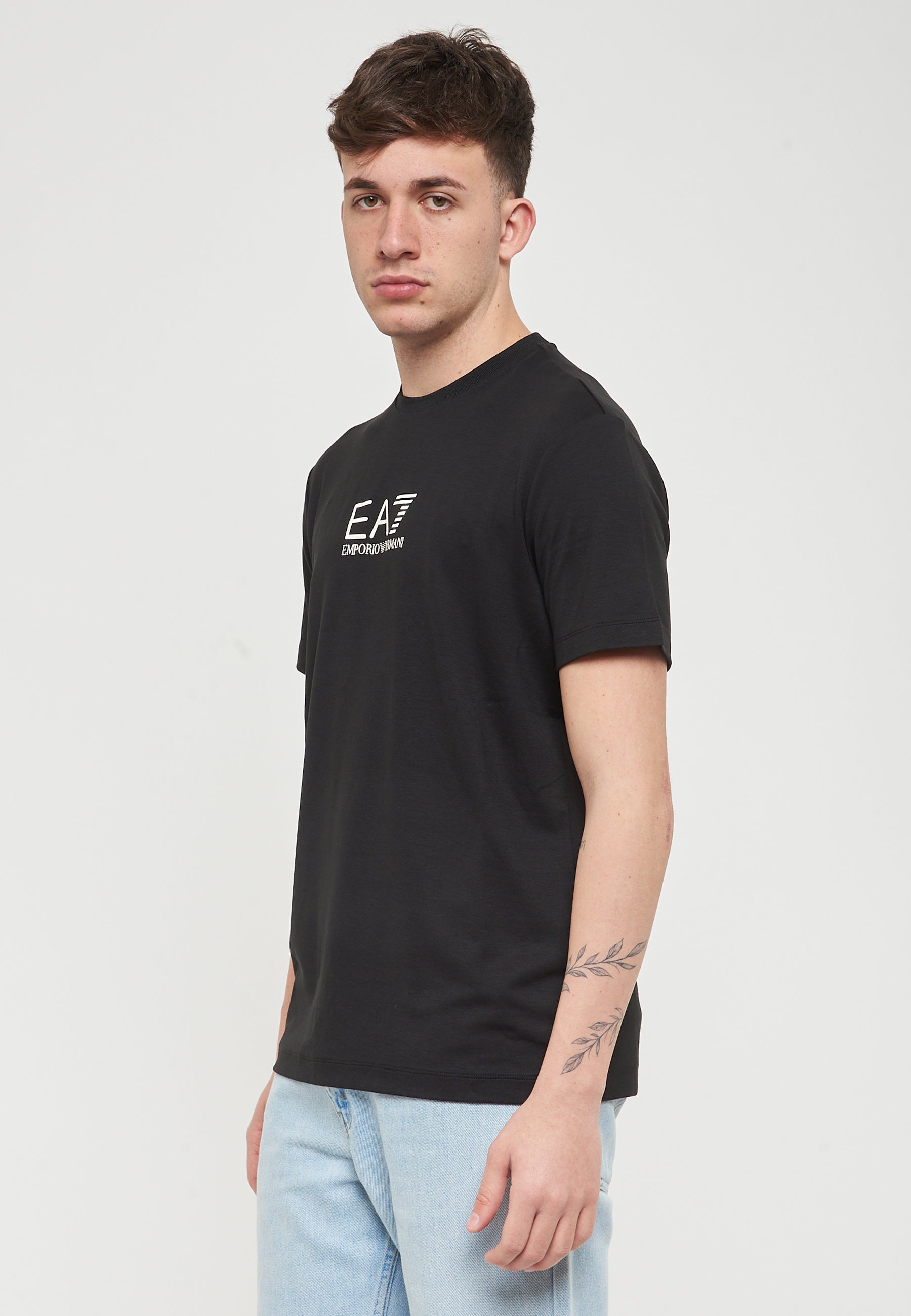 T-Shirt Girocollo Gold Label In Jersey Di Viscosa Black 