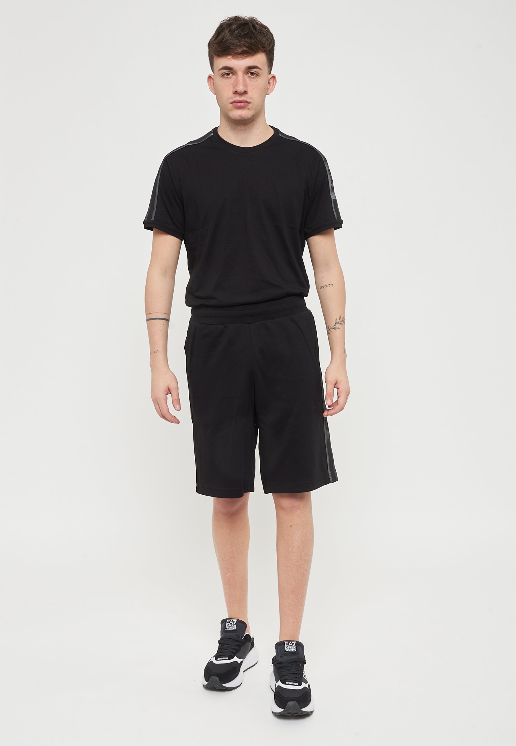 Bermuda Logo Series In Misto Cotone Black 