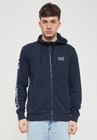 Felpa Con Cappuccio Logo Series In Cotone Blue 