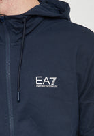 Felpa Con Cappuccio Logo Series In Cotone Blue 