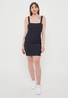 Abito Corto In Tessuto Tecnico Stretch Blue 