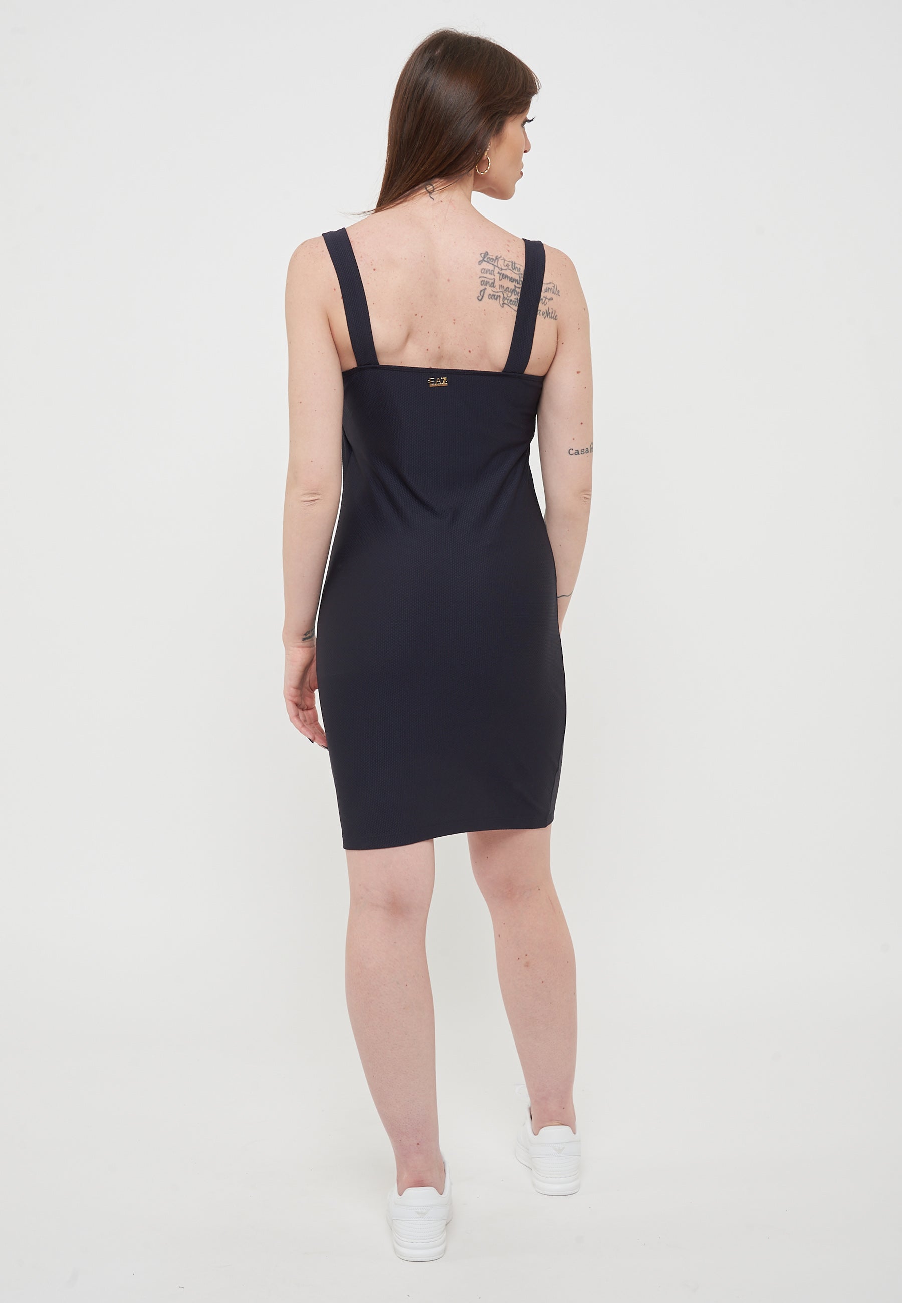 Abito Corto In Tessuto Tecnico Stretch Blue 