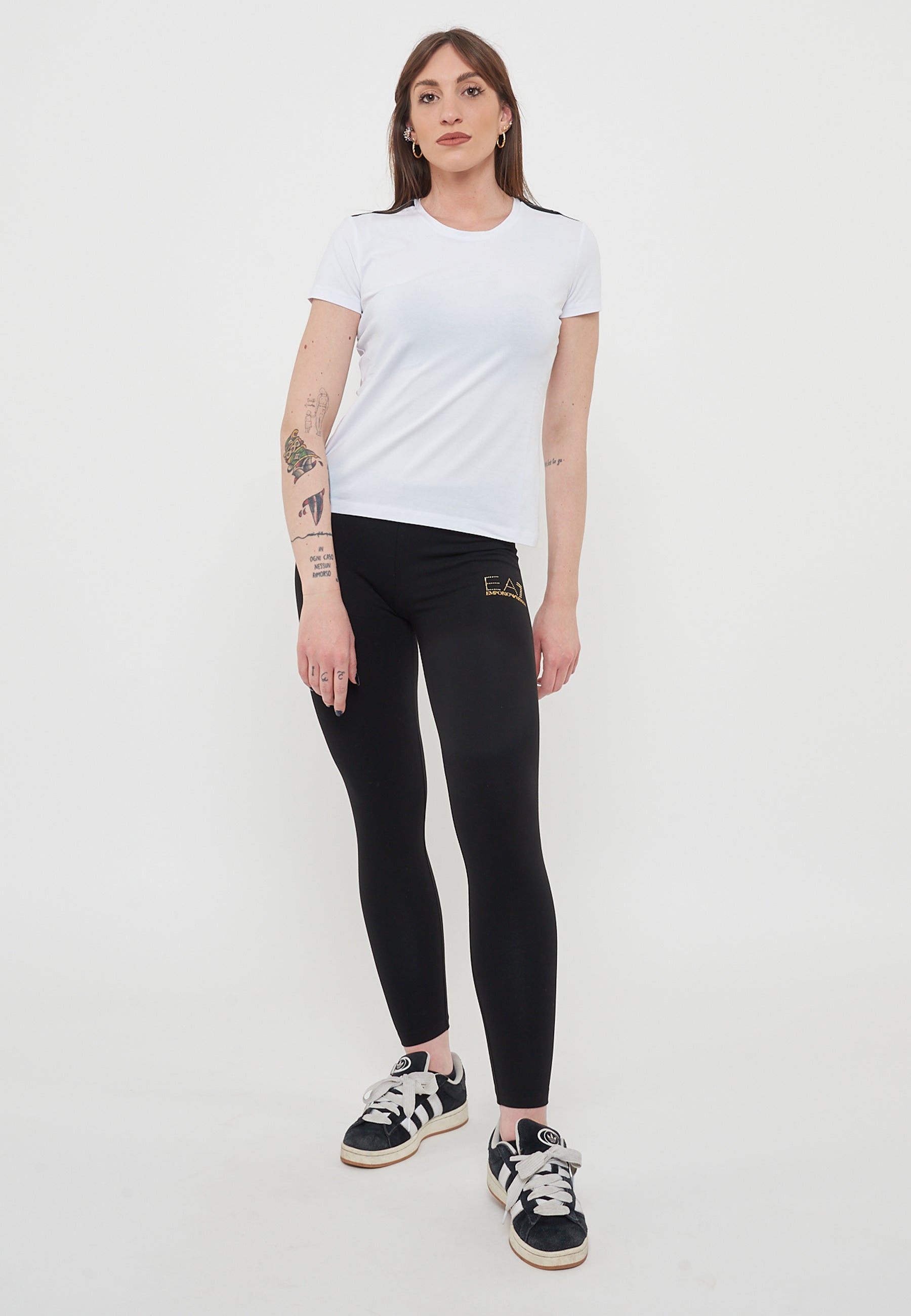 T-Shirt Logo Series In Jersey Di Cotone Stretch White<BR/> 