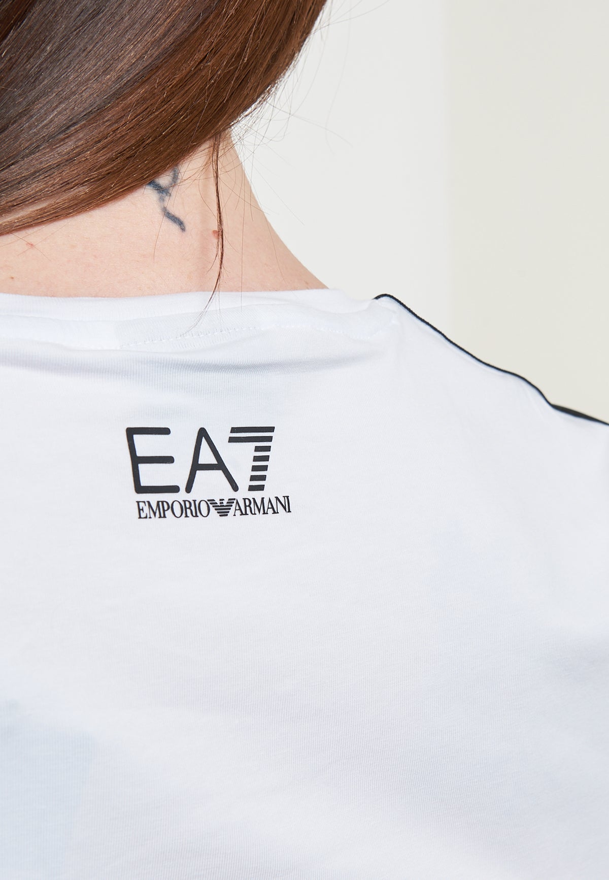 T-Shirt Logo Series In Jersey Di Cotone Stretch White<BR/> 