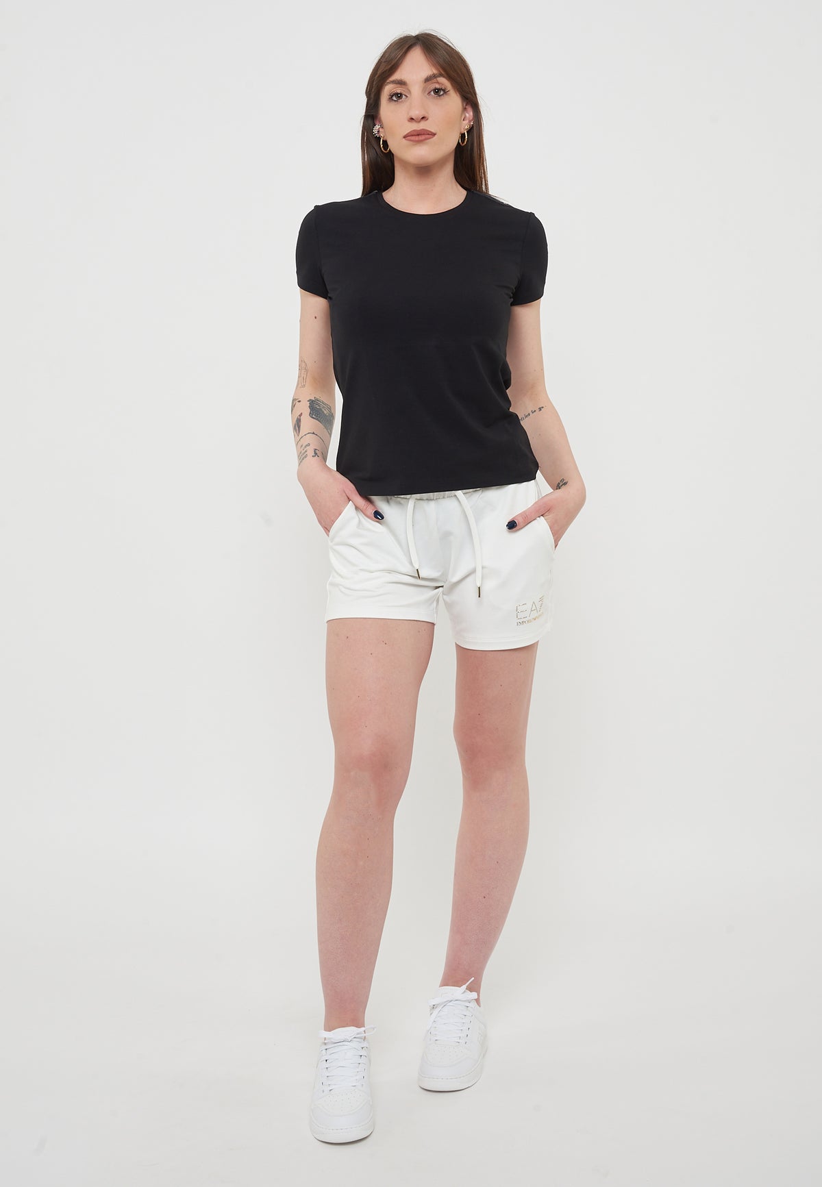 T-Shirt Logo Series In Jersey Di Cotone Stretch Black 