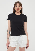T-Shirt Logo Series In Jersey Di Cotone Stretch Black 