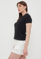 T-Shirt Logo Series In Jersey Di Cotone Stretch Black 