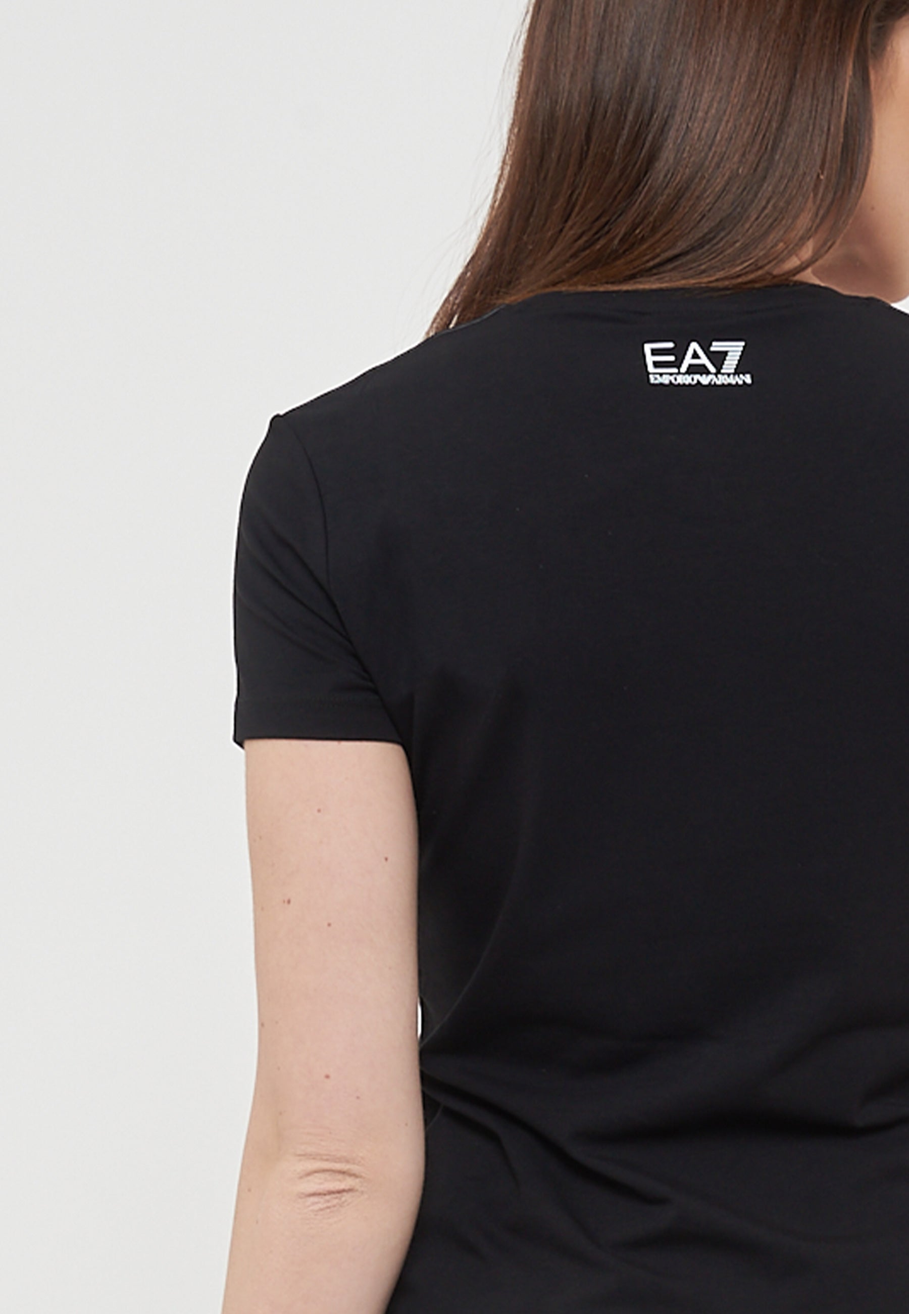 T-Shirt Logo Series In Jersey Di Cotone Stretch Black 