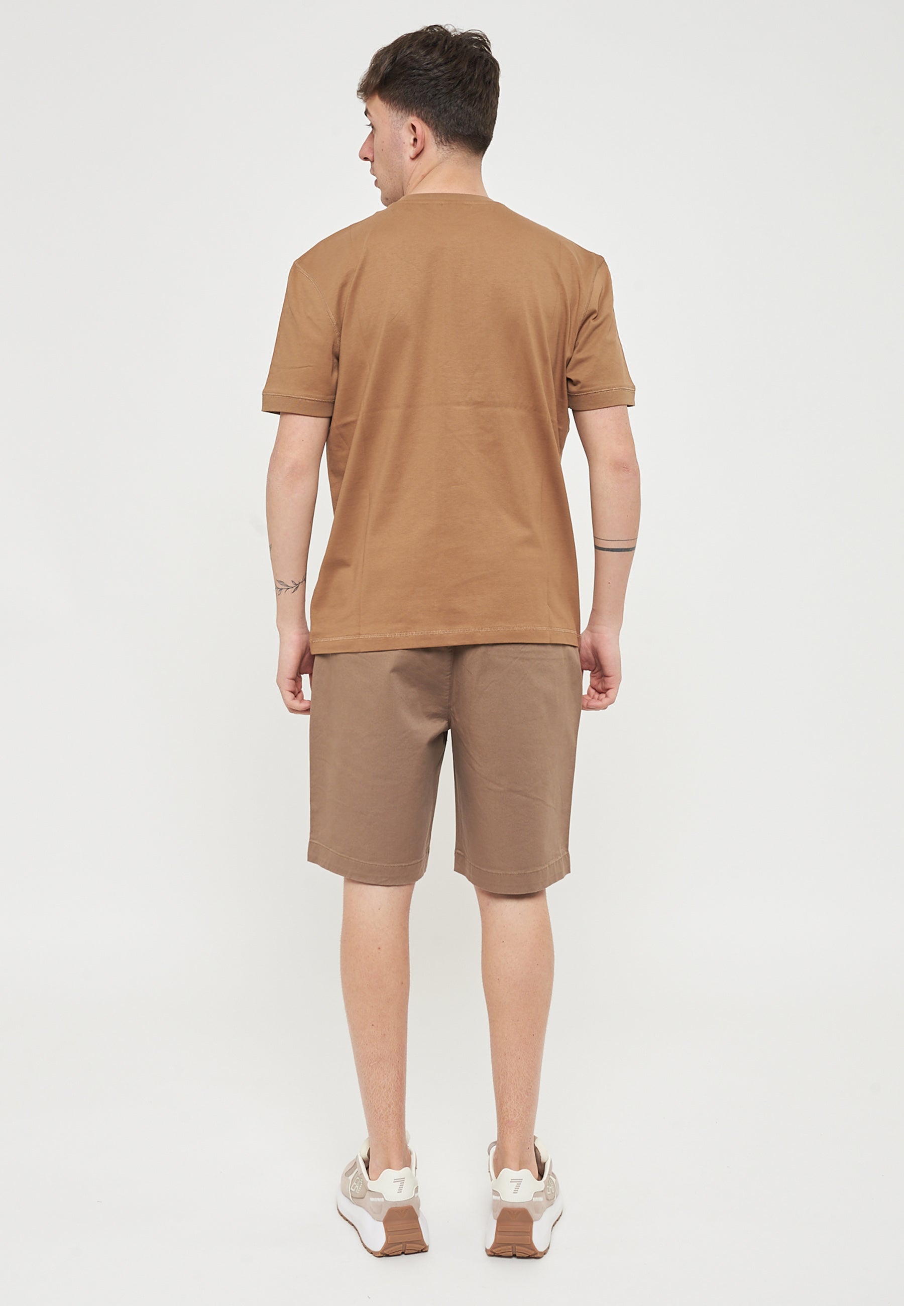 T-Shirt Core Identity Unisex In Jersey Di Cotone Toasted Coconut 
