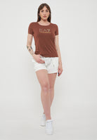 T-Shirt Evolution In Jersey Misto Cotone Friar Brown 