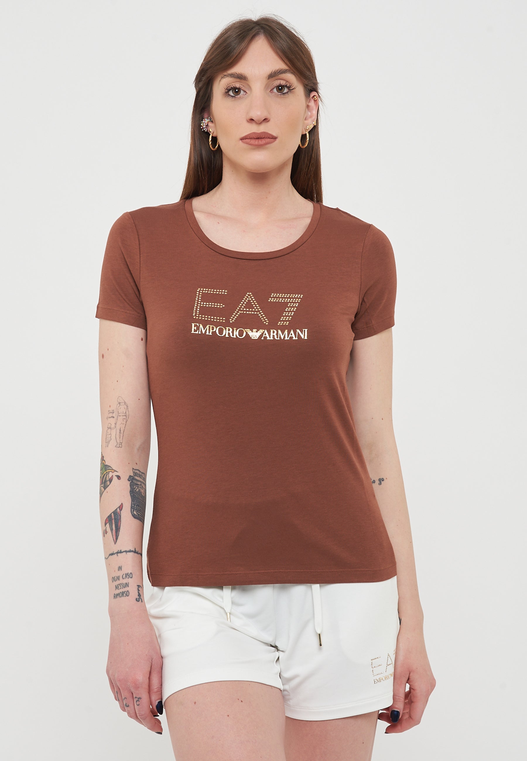 T-Shirt Evolution In Jersey Misto Cotone Friar Brown 