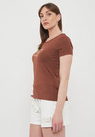 T-Shirt Evolution In Jersey Misto Cotone Friar Brown 