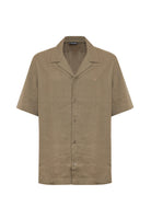 Camicia beachwear in misto lino Walnut 