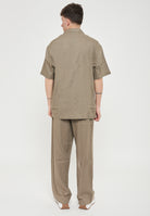 Camicia beachwear in misto lino Walnut 