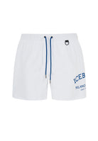 Boxer Uomo da Bagno Con Logo White 