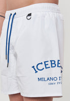 Boxer Uomo da Bagno Con Logo White 