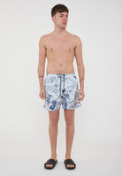 Boxer Uomo da Bagno Con Stampa All Over Newspaper Blue 
