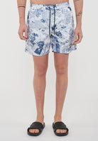 Boxer Uomo da Bagno Con Stampa All Over Newspaper Blue 