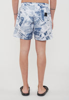 Boxer Uomo da Bagno Con Stampa All Over Newspaper Blue 